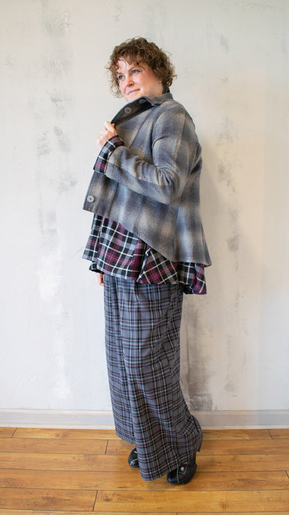 Betsy Crop Mock Welt Jacket in Faded Grey