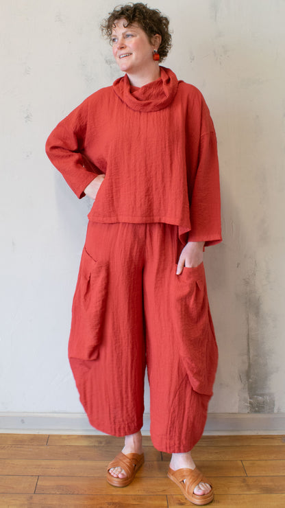 Travel Fabric Cowl Top (Multiple Colors)