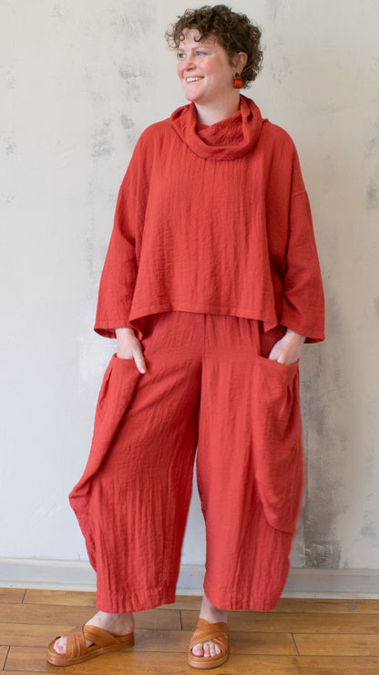 Travel Fabric Cowl Top (Multiple Colors)