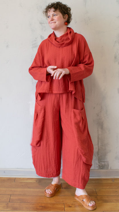 Travel Fabric Cowl Top (Multiple Colors)