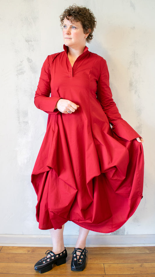 Red Tuck Dress