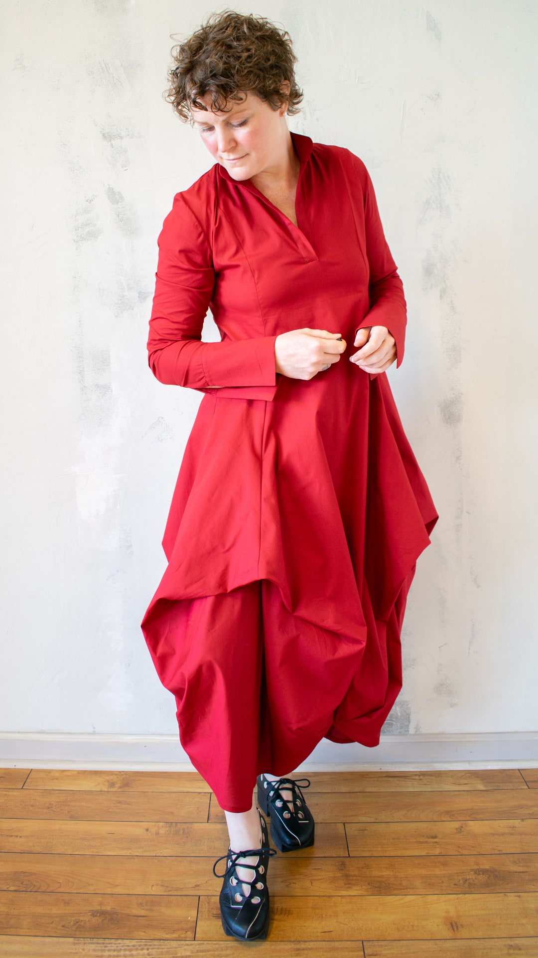 Red Tuck Dress