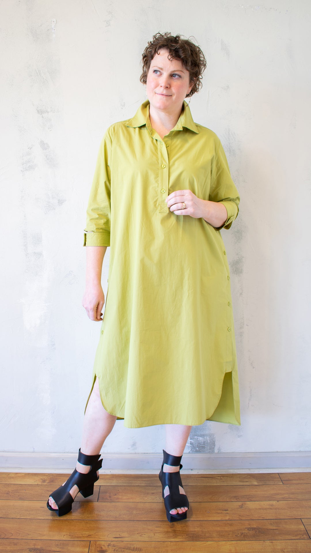 Cate Shirt Dress in Mustard