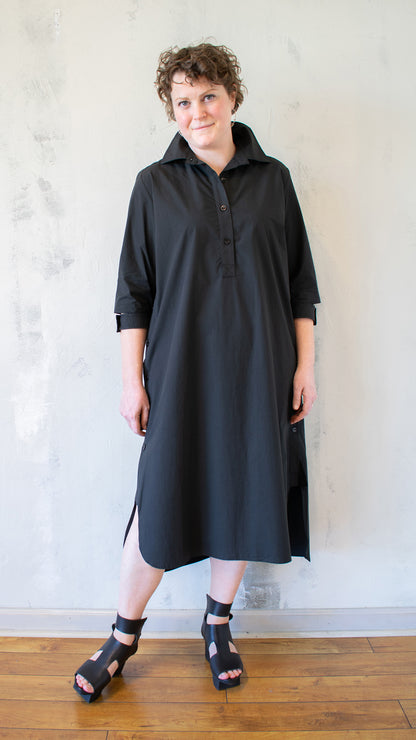 Cate Shirt Dress in Black