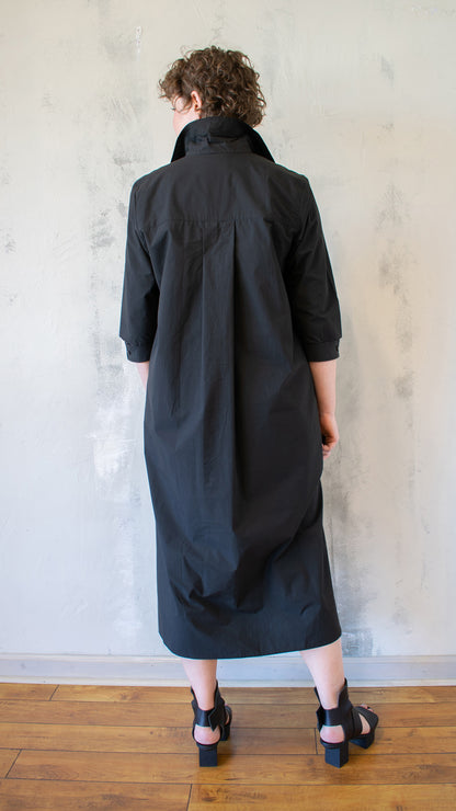 Cate Shirt Dress in Black
