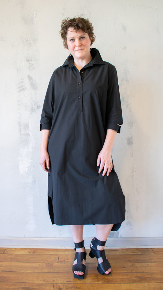 Cate Shirt Dress in Black