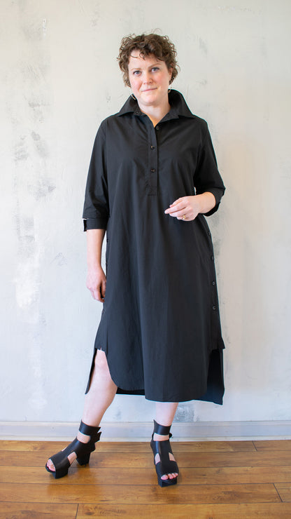 Cate Shirt Dress in Black