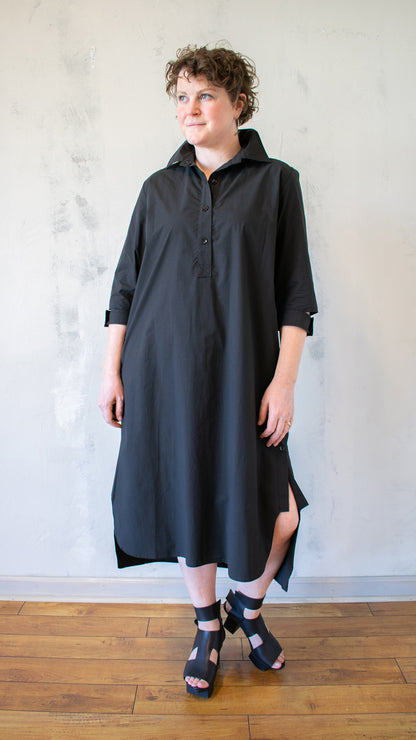 Cate Shirt Dress in Black