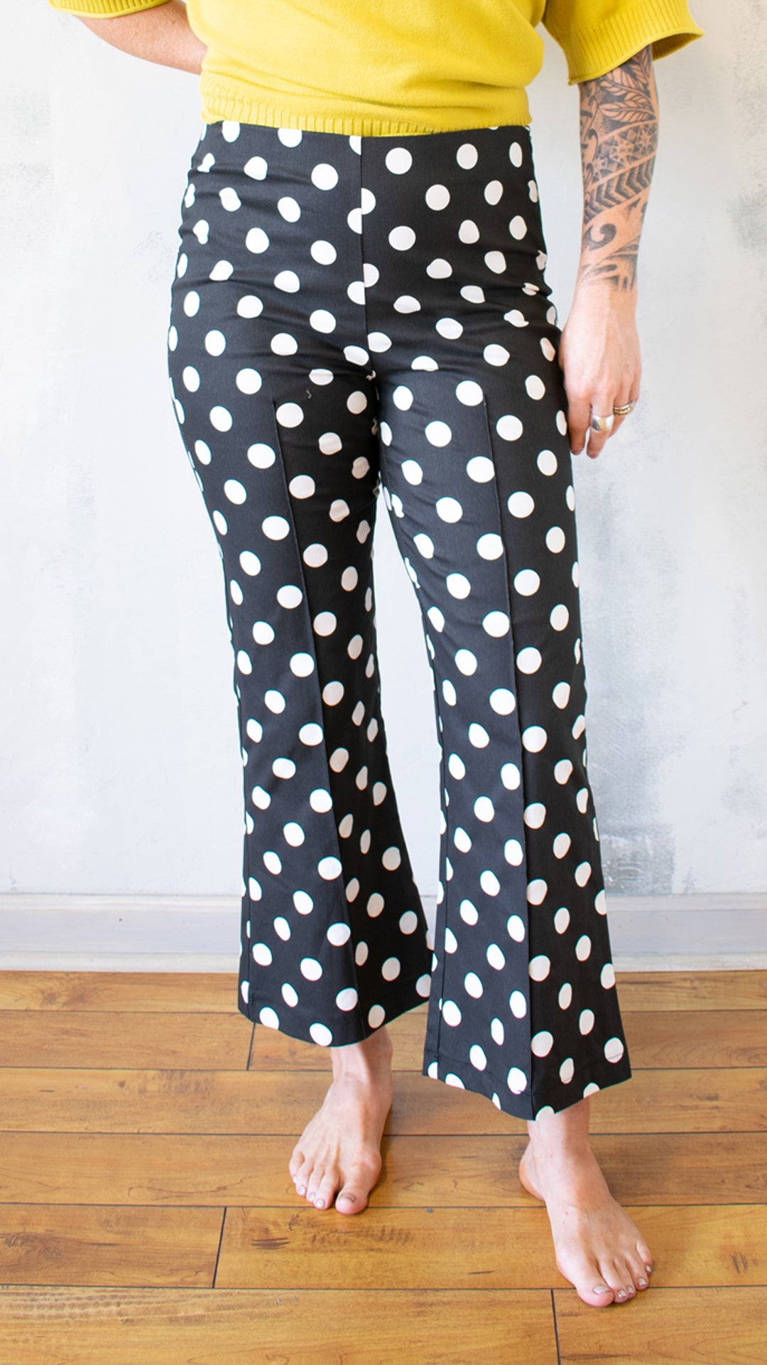 Polka Dot Flare Crop Pant (Multiple Colors)