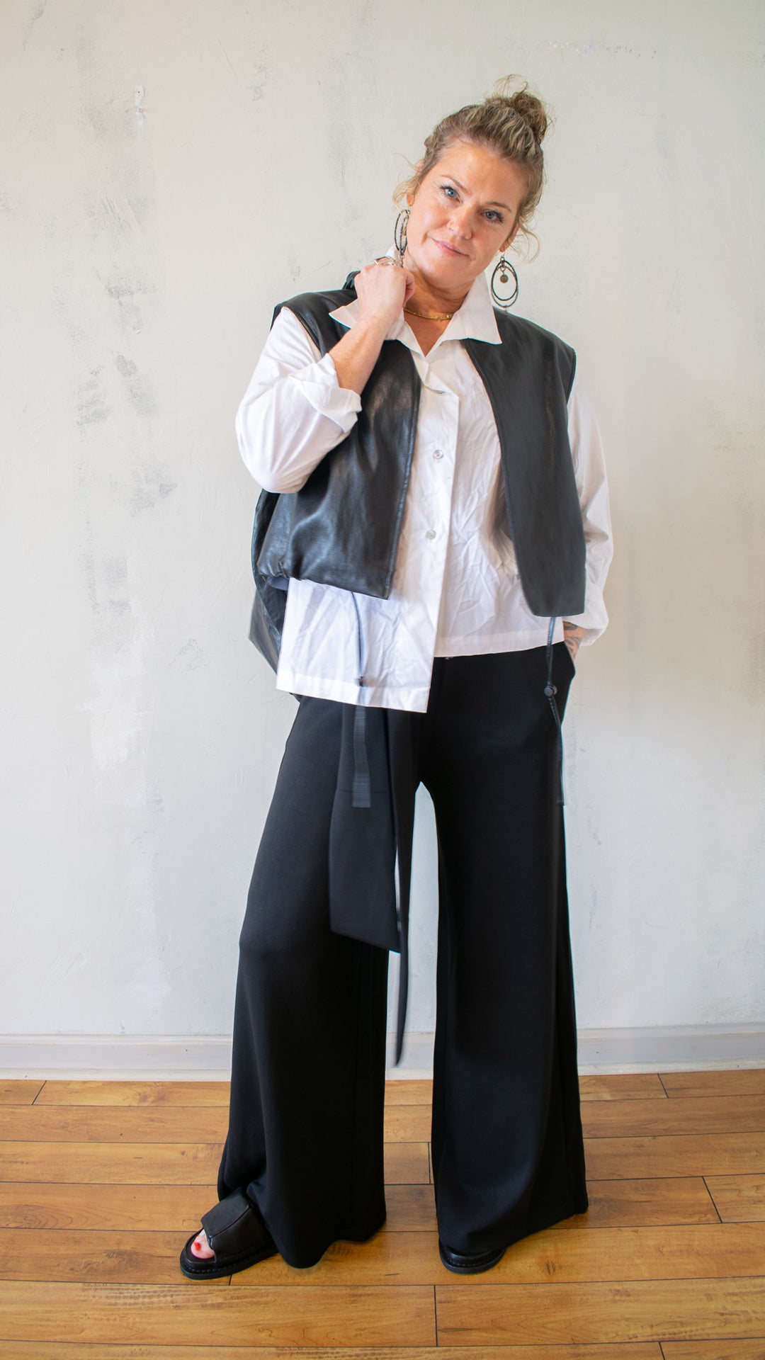 Drawstring Faux Leather Vest (Multiple Colors)