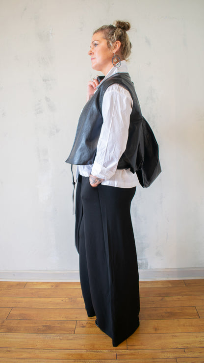 Drawstring Faux Leather Vest (Multiple Colors)
