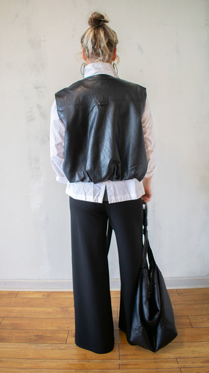 Drawstring Faux Leather Vest (Multiple Colors)
