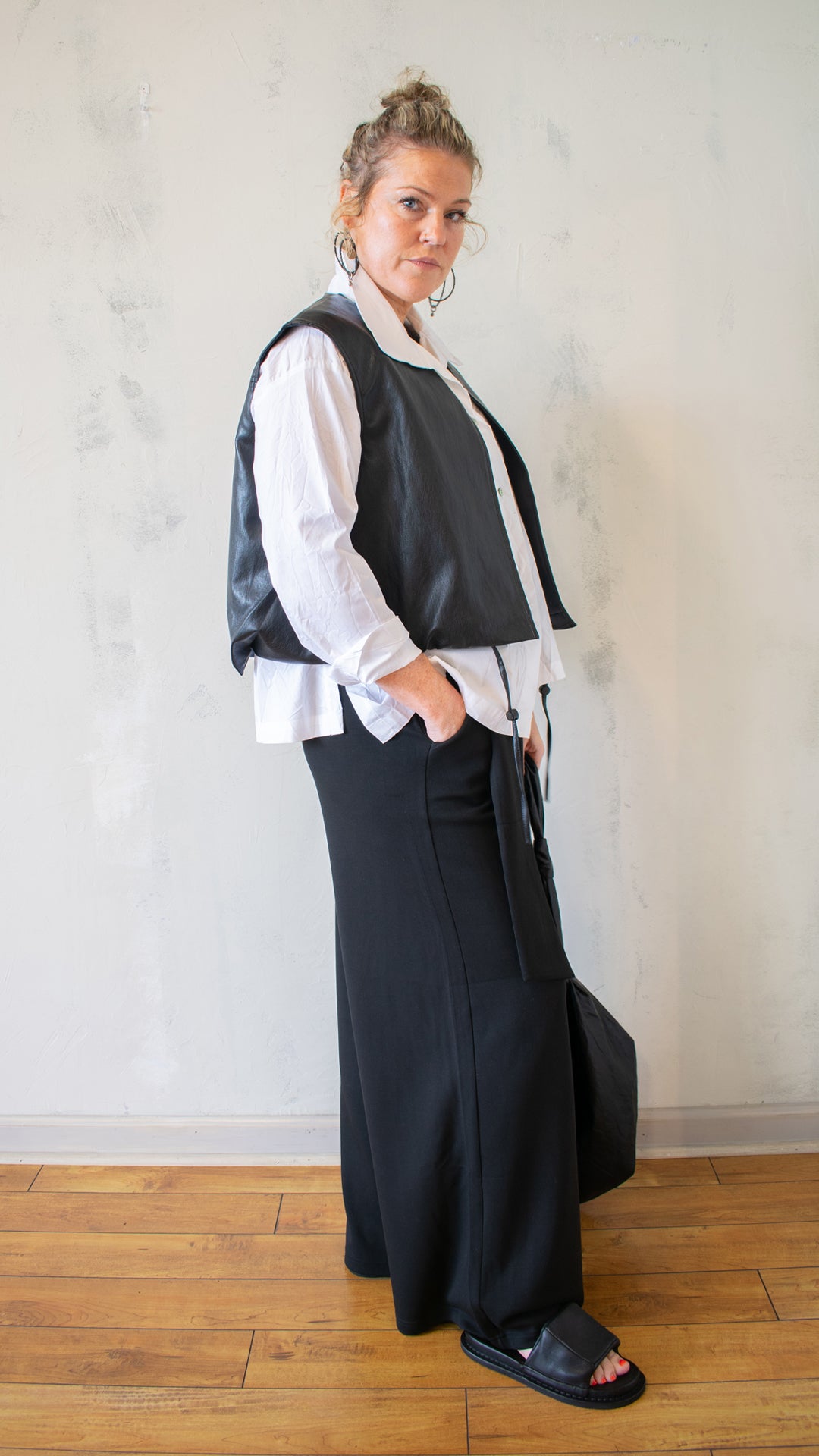 Drawstring Faux Leather Vest (Multiple Colors)