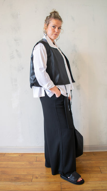 Drawstring Faux Leather Vest (Multiple Colors)