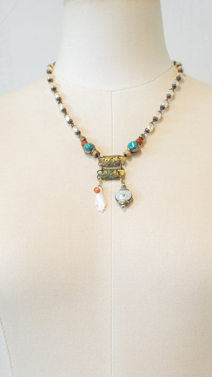 Pearl Chain with Hand Carved Pendant