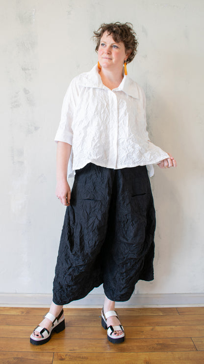 Boxy Crinkle Top in White
