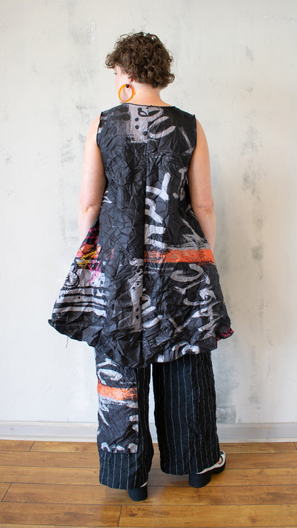 A-Line Tunic in Graffiti Black