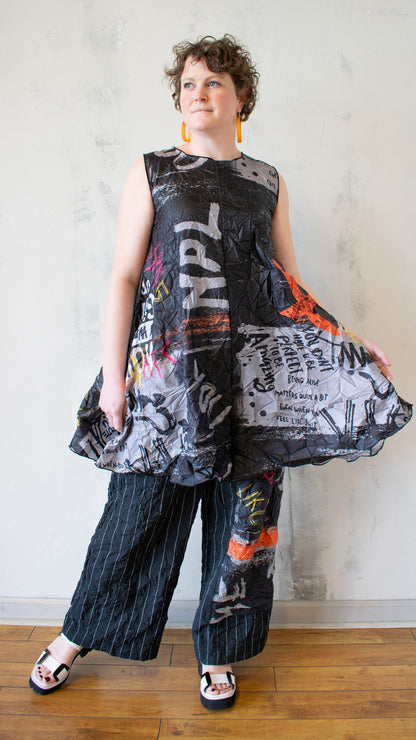 A-Line Tunic in Graffiti Black