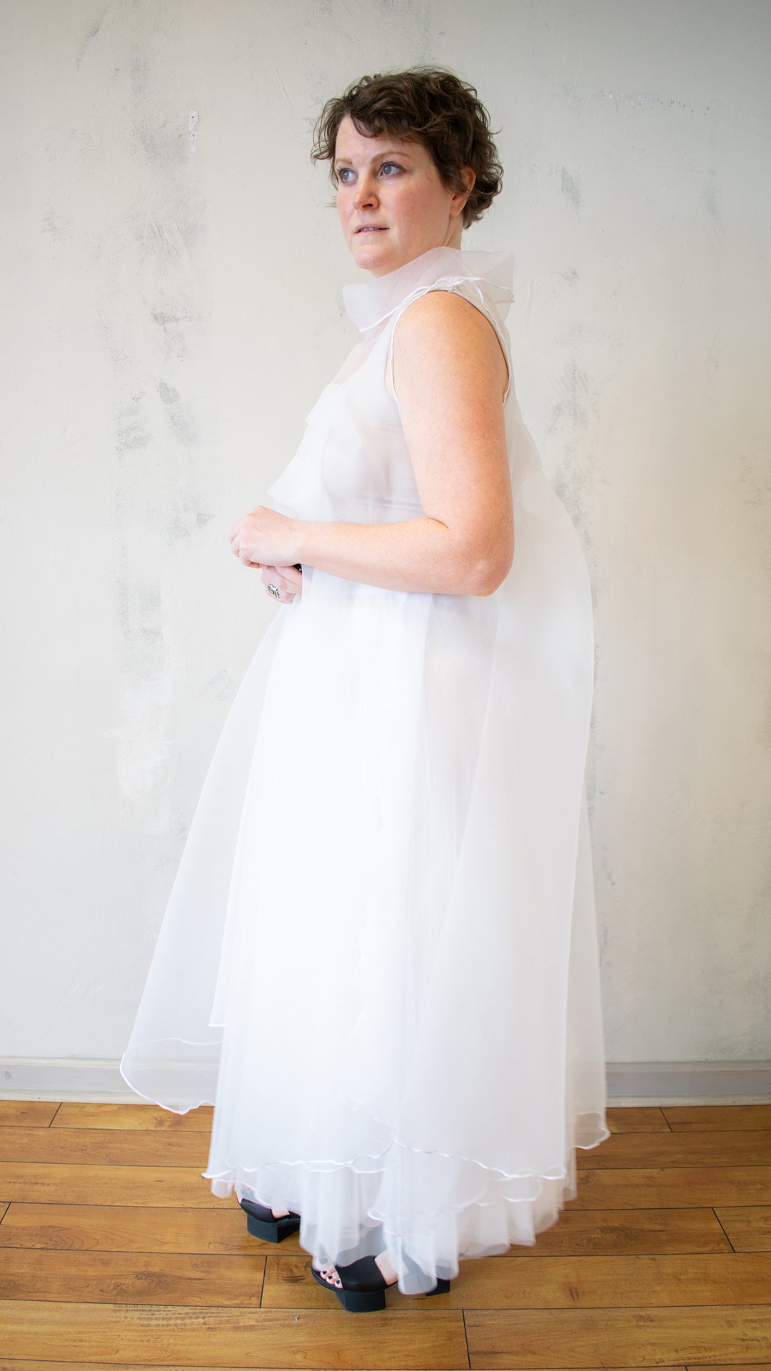 Mesh Cowl Topper in White