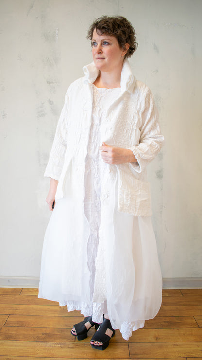 Pucker Knit Tulle Jacket