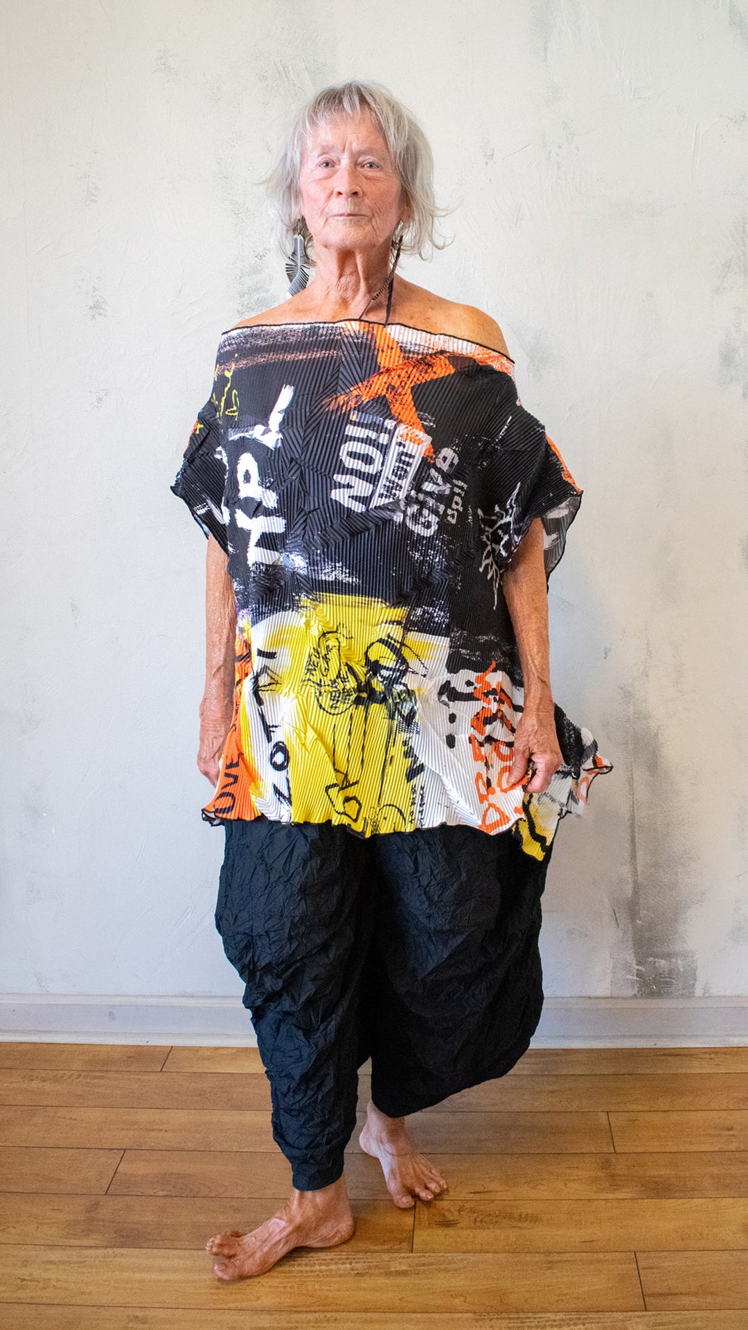 Pleated Graffiti Top