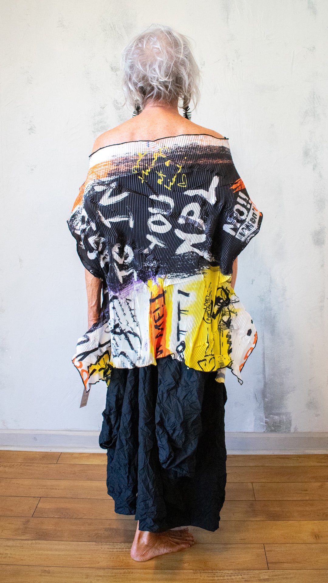 Pleated Graffiti Top