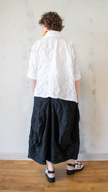Boxy Crinkle Top in White