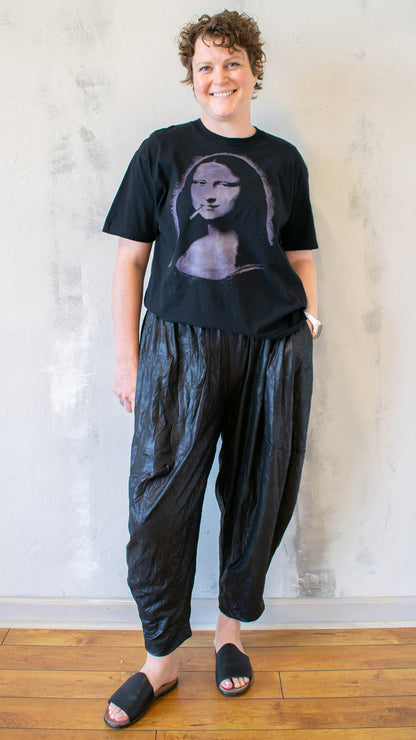 Bad Mona Tee In Black with Purple Mona