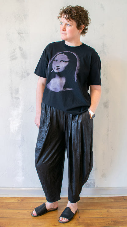 Bad Mona Tee In Black with Purple Mona