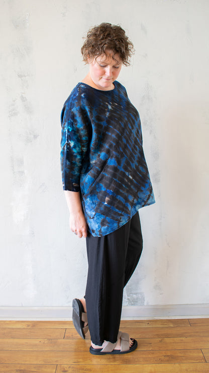Shibori Linen Swing Top – Ocean
