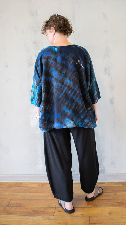 Shibori Linen Swing Top – Ocean