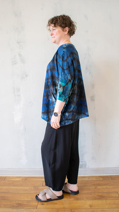 Shibori Linen Swing Top – Ocean