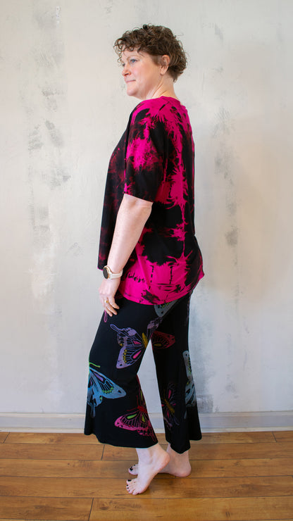Raspberry Shibori Boyfriend Tee
