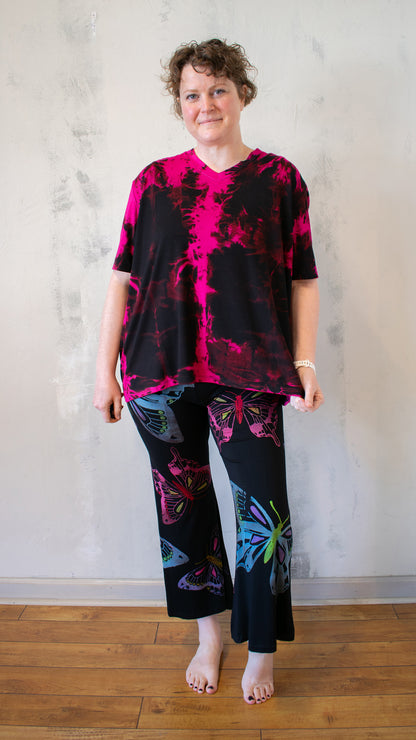 Raspberry Shibori Boyfriend Tee