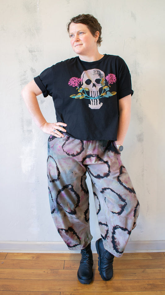 Skull with Rose in Teeth Tee in Black