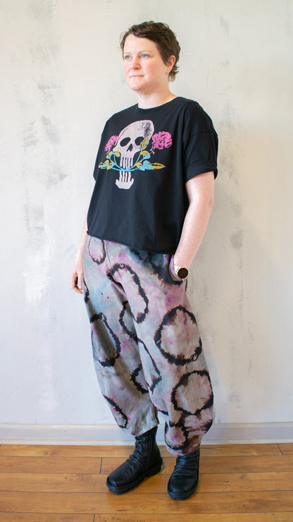 Skull with Rose in Teeth Tee in Black