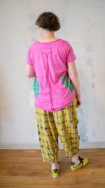 Vintage Style Tee with Tiger Graphic on Front and Back