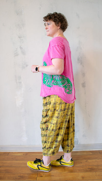 Vintage Style Tee with Tiger Graphic on Front and Back