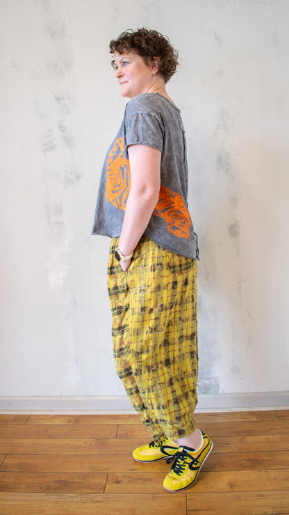 Vintage Style Tee with Tiger Graphic on Front and Back