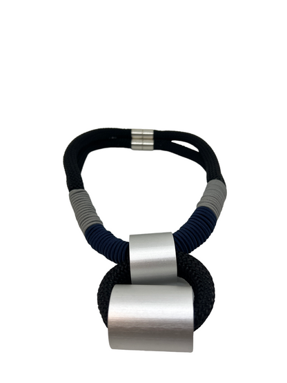 Large Tube Necklace with Loop and Aluminum
