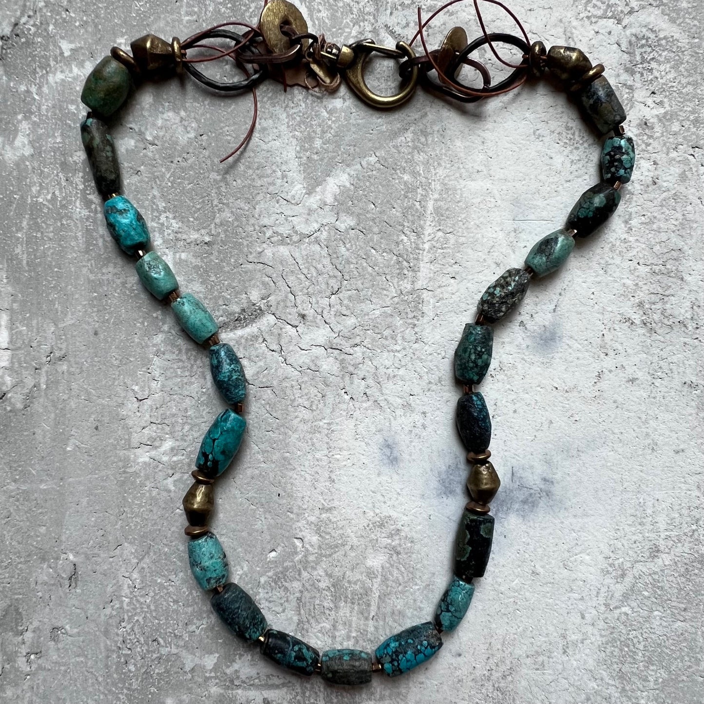 23” Neckpiece in Tibetan Turquoise barrels