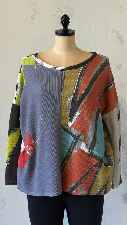 Printed Henley Top
