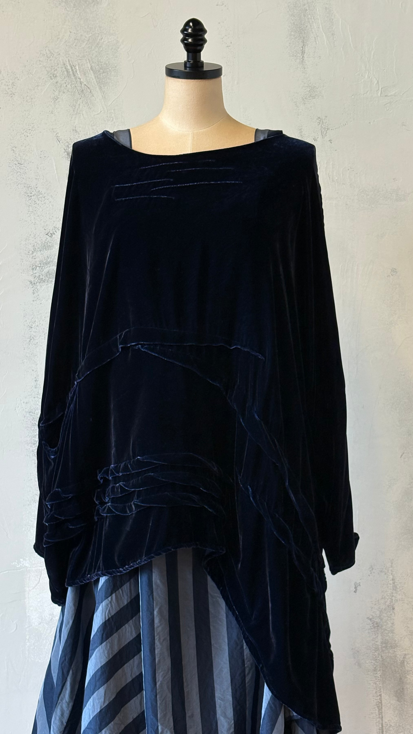 Krista Larson Velvet Navy Blue Tunic