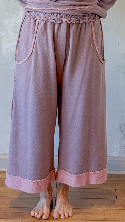 Wide-Leg Cropped Pants