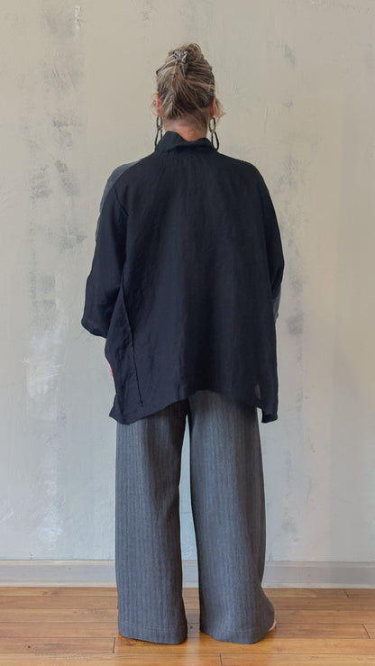 Textured Button-Front Top