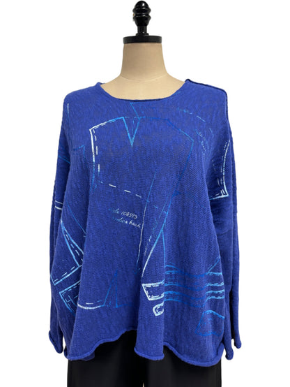 Bota Sweater in Cobalt Pattern