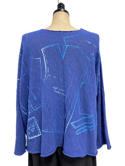 Bota Sweater in Cobalt Pattern