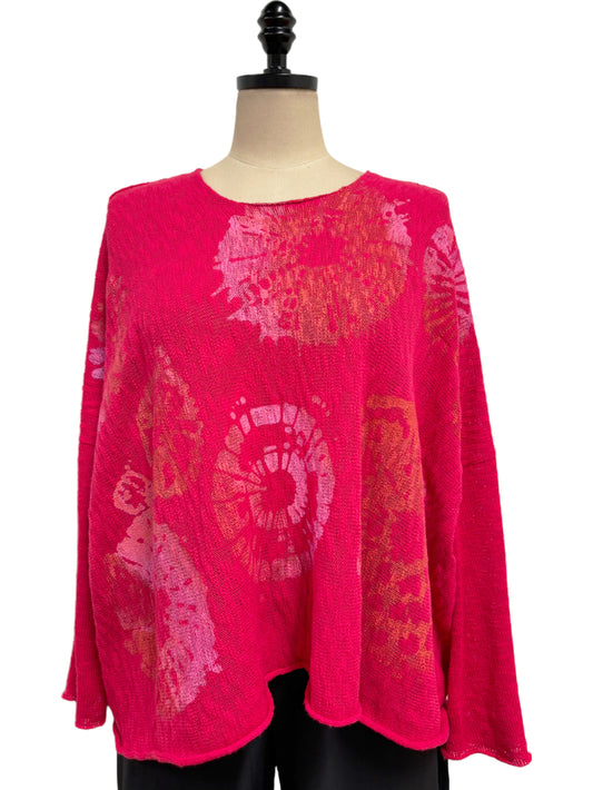 Bota Sweater in Red Shibori