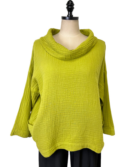 Cotton Gauze Topper in Chartreuse