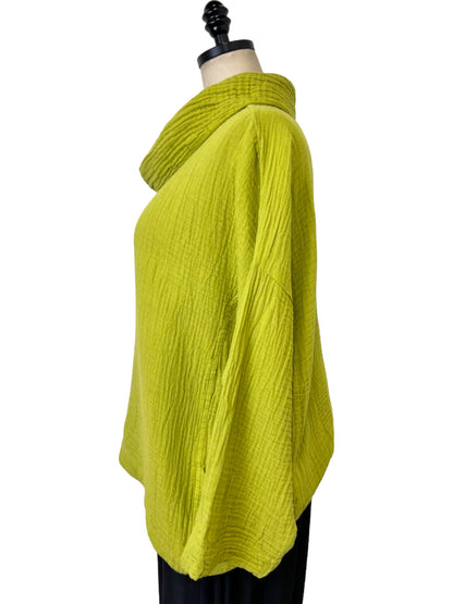 Cotton Gauze Topper in Chartreuse